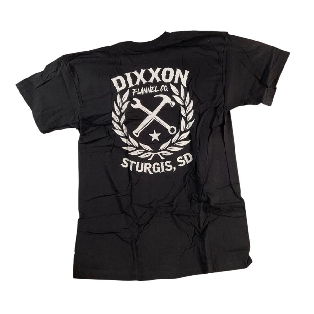 NEW Dixxon Sturgis Motorcycle Rally Men’s Sketchy Crest T-Shirt Black Sz 2X USA